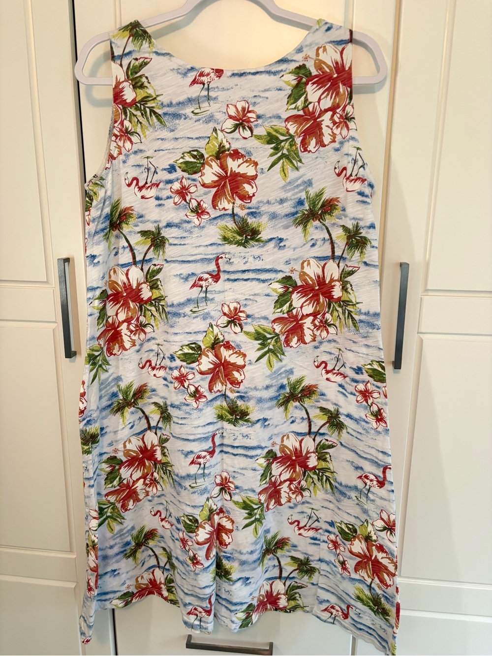 fresh produce Tropical Drape Dress Flamingo Large Made in USA Vacation Island - Picture 2 of 10